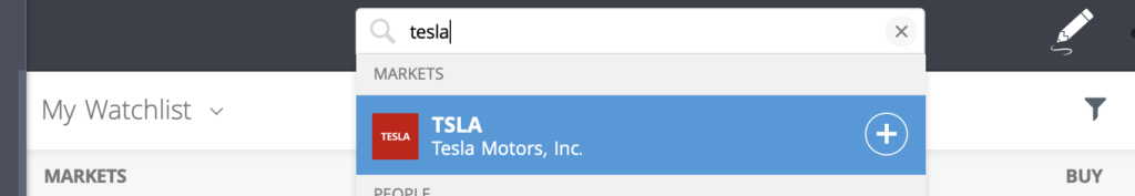 Tesla stock etoro