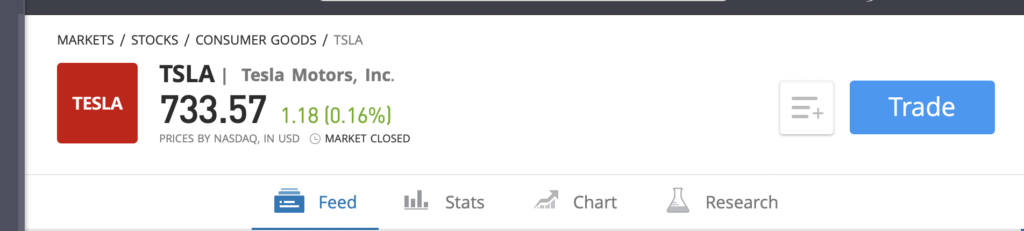 Tesla stock trade etoro
