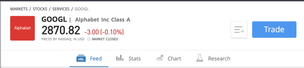 google stock trade etoro